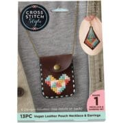 Cross Stitch Necklace Pouch & Earrings Kit