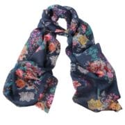 Bonnie Flowers Print Wool Silk Scarf
