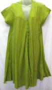 Cotton Dress With Buttons Lime