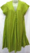 Cotton Dress With Buttons Lime