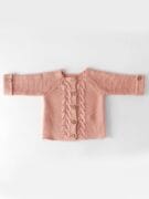 Cotton Knit Cardigan - Leaf Pattern
