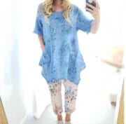 Helga May Linen 3 Button Tunic - Lavender Blue