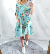 Helga May Botanical Button Tunic Dress - Mint