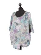 italian_floral_print_front_pocket_side_button_batwing_lagenlook_top-khaki