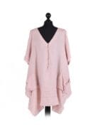 Linen Tunic With Pockets - Pink