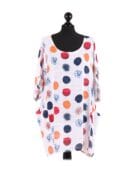 Cotton Oversized Tunic Polka dot - White Multi