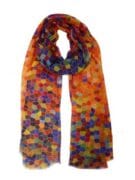 Wool & Silk Scarf - Hexagon Print