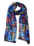 Wool & Silk Scarf - Blue Tiles