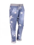 Star Print Denim Pants