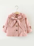 Cotton Long Sleeve Coat - Dusty Pink