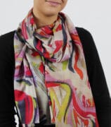 Merino Wool & Silk Scarf -Reflected Abstract