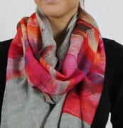 Merino Wool Scarf - Wool Twill Brushstrokes