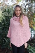 Lothlorian Baby Alpaca Cable Poncho - Pink