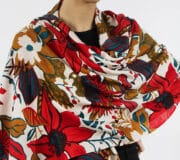 Merino Wool Scarf - Poinsettia