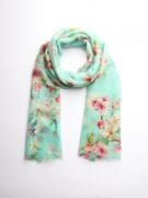 Merino & Silk Scarf - Birds & Flowers