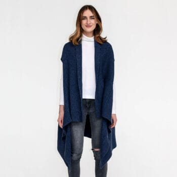 Bronnie Lambswool Waterfall Vest Navy