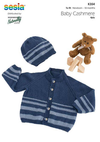 Naturally Baby Cardigan & Beanie 4 Ply Pattern