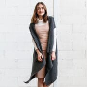 Bronnie Lambswool Waterfall Vest Charcoal