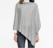 Zara Fine Merino Wool Poncho - Grey