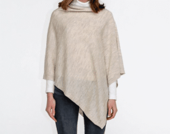 Zara Fine Merino Wool Poncho - Oat