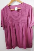 Cotton Short Sleeve Top Pink
