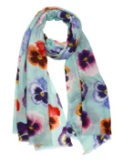 Fine Merino & Silk Scarf - Pansy