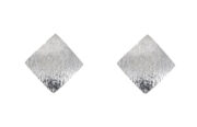Textured Metal Earrings - Silver
