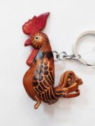 Leather Rooster Keyring