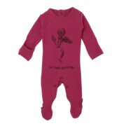 L'oved Baby Li'l Punkins Magenta Radish Footed Bodysuit