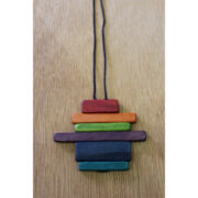 Rectangle Stacked Wood Necklace