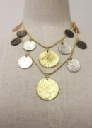 Hammered Disc Drop Necklace