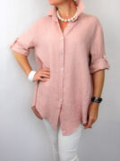 Linen Tab Sleeve Buttoned Shirt