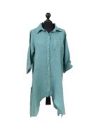 Linen Buttoned Shirt Tunic
