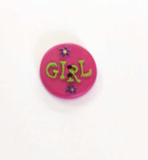 Pink Round Girl Button 19mm