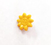 Yellow Smiley Flower Plastic Shank Button 15mm