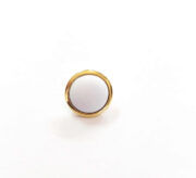 Gold & White Plastic Shank Button 15mm