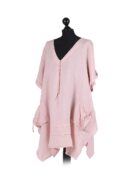Linen V-Neck Tab Sleeve Top