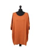 Cotton Tab Sleeve Top - Rust