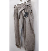 Linen Pants Button Pockets - Mocha