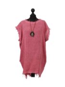 Side Buttoned Cotton Linen Top - Grape