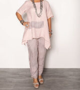 Jaya Linen Blush Stripe Top