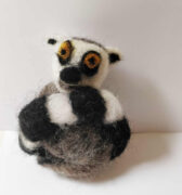 Needle Felted Wool Lemur Magnet