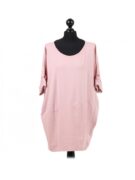 Cotton Tab Sleeve Top - Pink