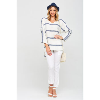 LIP Linen Long Sleeve Stripe Top