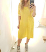 Helga May Lace Pocket Dress - Yellow