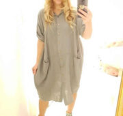 Helga May Astrid Shirt Dress - Grey