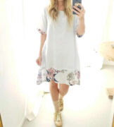 Helga May Lily Hem Dress - Light Grey