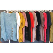 Side Button Linen Top