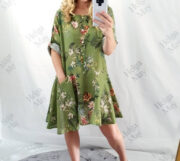 Helga May Botanical Button Tunic Dress - Green