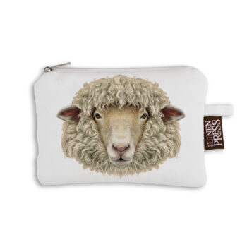 Organic Cotton Purse - Sheep Head White
